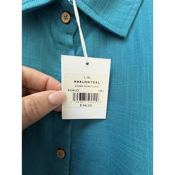 NWT Sunsets AVALON TEAL Shore Thing Tunic Swim‎ Cover-up, US Large/X-Large NEW - Picture 5 of 11